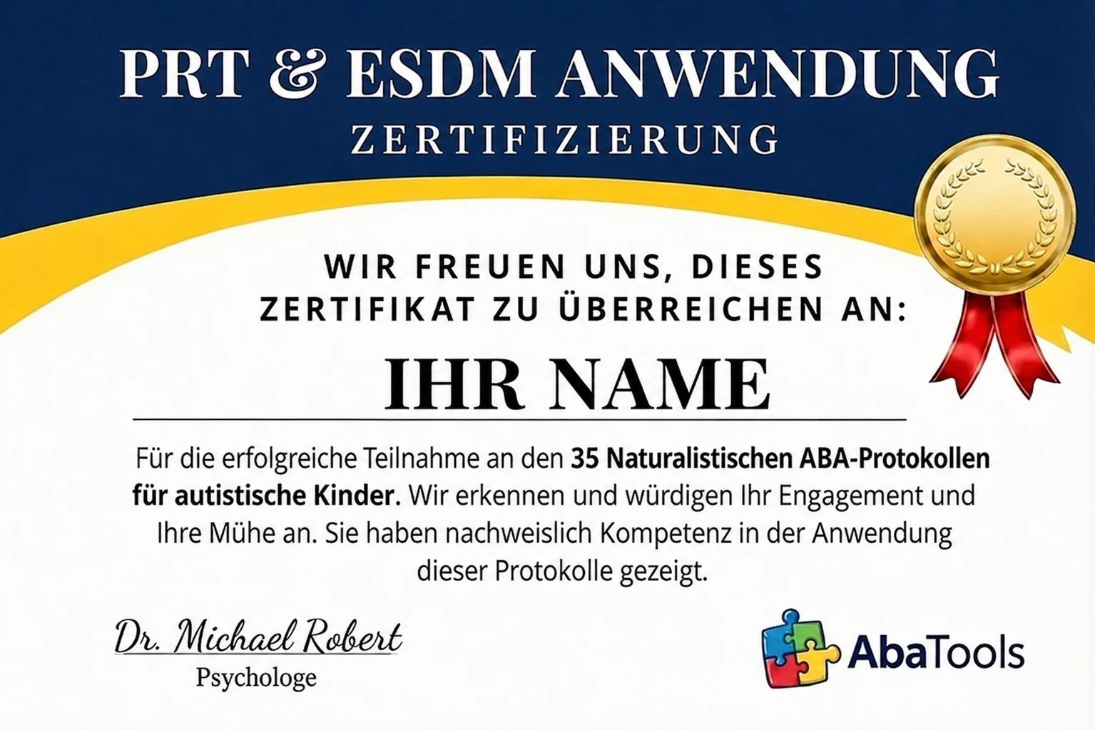 Zertifikat PRT & ESDM-Anwendung