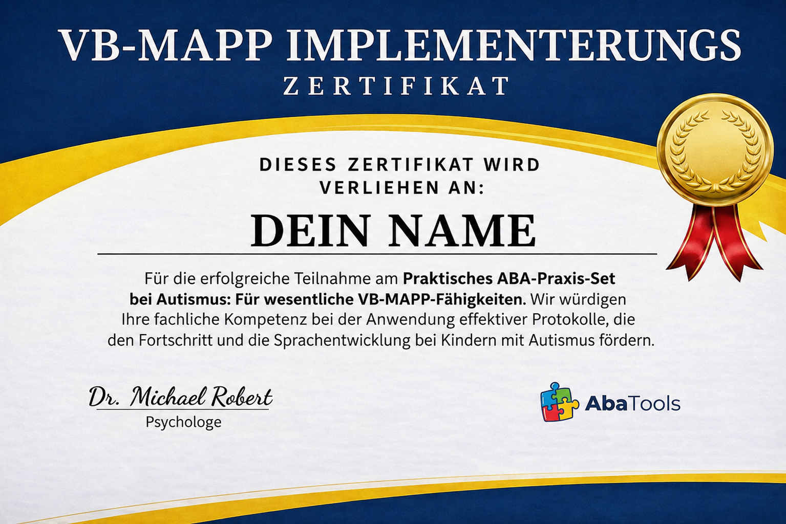 VB-MAPP-Anwendungszertifikat